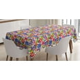 thumbnail image 1 of Spring Tablecloth, Flourishing Blossoms Pattern Lilly Daisy Magnolia Summer Flourishes, Rectangle Satin Table Cover Accent for Dining Room and Kitchen, 52" X 70", Multicolor, by Ambesonne, 1 of 2