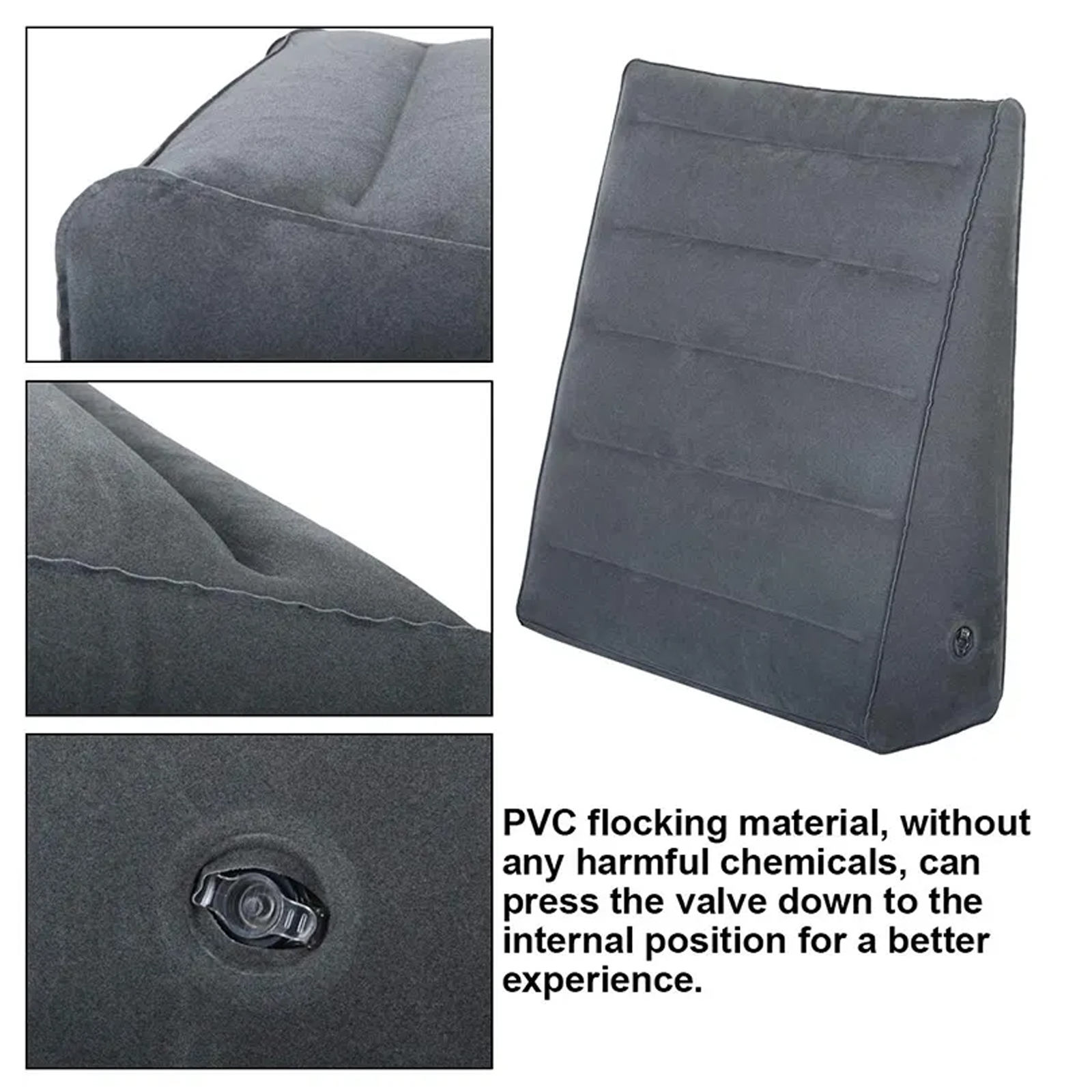 Inflatable Wedge Pillow for Sleeping, Portable Travel Wedge Pillow for Sitting in Bed, Inflatable Wedge Pillows for Travel, Blow Up Wedge Pillow Under Knee Pillow