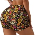 thumbnail image 2 of Xecao Sunflowers Mushrooms Print Workout Shorts for Women Soft Smooth Gym Yoga Scrunch Active Tennis Workout Running Shorts, 2 of 9