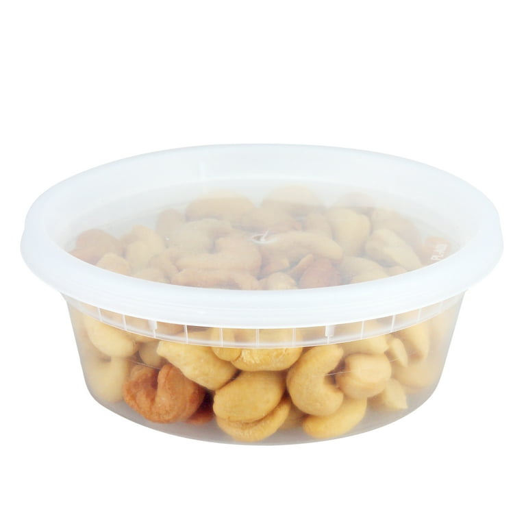 Zezzxu 8 oz Plastic Containers with Screw on Lids, 12 Pack