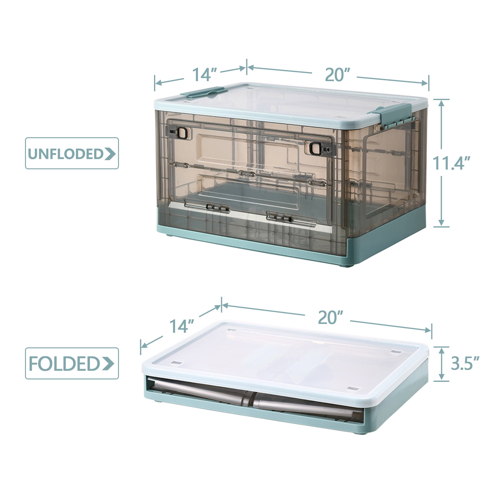 Grey Tinted Storage Container with Wheels, 52L, Sold by at Home