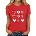 thumbnail image 6 of TKLPEHG Women Heart Graphic T Shirts Short Sleeve Valentines Day Shirt Crewneck Regular Fit Tee Summer Casual Basic Tee Tops (Z01_Red,L), 6 of 8