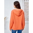 thumbnail image 5 of Womens Sweatshirt Button V Neck Pullover Sweatshirts Casual Oversized Henley Neck Loose Fall Winter Orange XL, 5 of 10