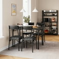 thumbnail image 2 of Dining Table Set, Kitchen Table and 4 Upholstered Chairs , Metal and Wood Square Dining Room Table Set, 2 of 6