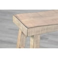 thumbnail image 2 of Pemberly Row Modern 30" Mahogany Wood Bench in Beach Pebble Beige, 2 of 3