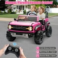 thumbnail image 3 of 24V 2 Seater Ride on Truck Car, Ford Bronco Raptor Kids Electric Vehicle Car with Parent Remote, Battery Powered Ride on Toy for Boys Girls w/ Rear Wheel Suspension, Bluetooth, Pink, 3 of 8