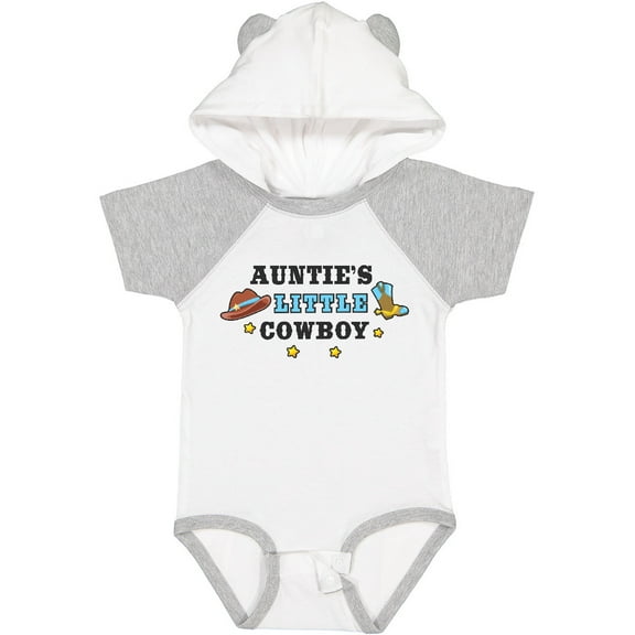 Inktastic Aunties Little Cowboy with Cowboy Hat and Boots Boys Baby Bodysuit
