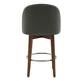 thumbnail image 4 of CHITA Counter Height Bar Stools Set of 2, 26 inch Swivel Barstools for Kitchen Island,Faux Leather in Retro Gray, 4 of 11