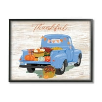 Thankful Farmhouse Harvest Truckload Holiday Graphic Art Black Framed Art Print Wall Art