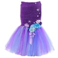 thumbnail image 3 of Falda de tul de sirena para niñas, faldas largas y esponjosas de tul con cola, disfraz de princesa sirenita de 3 a 13 años, 3 of 5