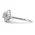 thumbnail image 4 of Sterling Silver Rhodium-plated Aquamarine & Diamond Ring, 4 of 6