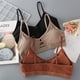 thumbnail image 4 of Qarigey Sujetador de tirantes finos, sin costuras, sin espalda, sujetadores suaves, transpirable, sin costuras, Bralette, ropa interior cómoda para Ropa interior Color café Tamaño libre Qarigey AP018457-02, 4 of 6