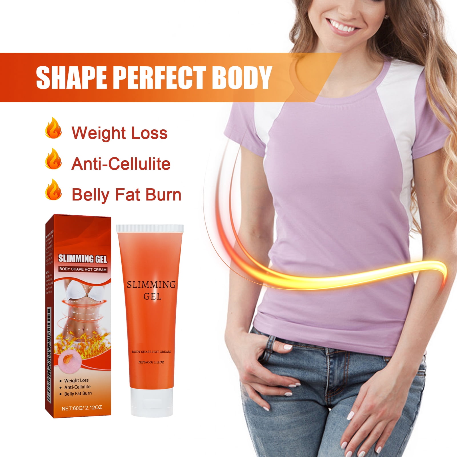 Alvantor Belly Firming Hot Cream, Tightening Gel for Stomach and Body, 2.1 fl oz