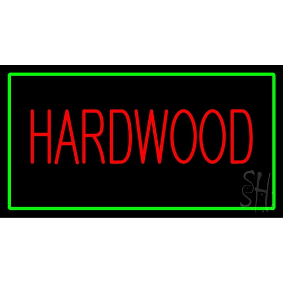 Hardwood Rectangle Green LED Neon Sign 20" Tall x 37" Wide - inches Black Square Cut Acrylic Backing, with Dimmer - Premium built indoor Sign for Storefront, Store interior, Exhibition, Decor.