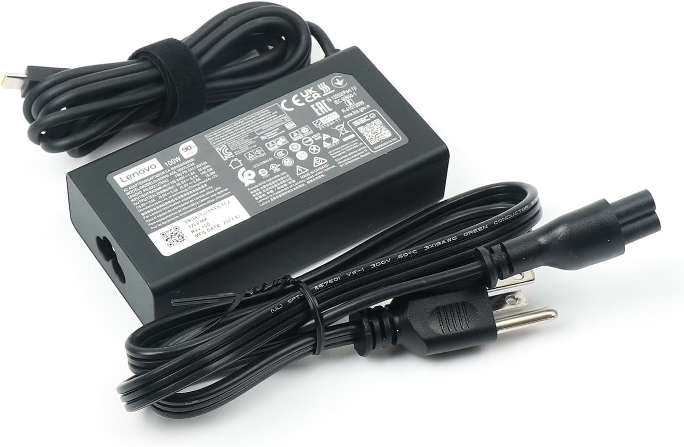 Original Replacement For Lenovo 100W USB Type C AC Adapter for Lenovo IdeaPad 5 Pro 16, Lenovo Yoga Slim 7 Pro 14IAP7, Compatible P/N: ADL100YLC3A, ADL100YDC3A, SA11D52396, GX21J75543, 5A11J62105.