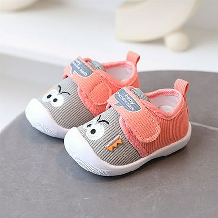 Hinvhai Baby Squeaky Shoes Clearance Toddler Boy Girl Sneakers Anti-Slip First-Walkers Lightweight Little Kid Trainers for Walking Running Pink 4.5(17)