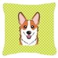 thumbnail image 3 of Carolines Treasures Checkerboard Pink Corgi Canvas Fabric Decorative Pillow 18H x18W multicolor, 3 of 3