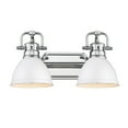 thumbnail image 3 of Yep by Golden Lighting Duncan 2-light Vanity in Chrome and Matte White shade, 3 of 4