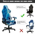 thumbnail image 6 of SCRAWLGOD Abstract Marble Print Blue Pattern Gaming Chair Cover, Dustproof Computer Chair Cover with Armrest Cover Stretchable Chair Covers Rotating Chair Protection Universal Fit, 6 of 7