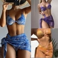 thumbnail image 5 of Yokua Sexy Tie Dye Bikinis 3 Pieces Swimsuit High Cut Push Up Bathing Suit for Women, 5 of 18