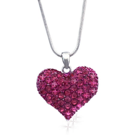 Coco Jewelry - cocojewelry Small Heart Crystal Pave Pendant Necklace ...