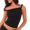 thumbnail image 2 of Womens Off the Shoulder Top Sleeveless Slim Fit Stretchy Tank Top Y2k Casual T Shirts Black L, 2 of 9