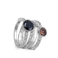 thumbnail image 4 of Black Cubic Zirconia Elegant Ring Set .925 Sterling Silver Band Jewelry Female Male Unisex Size 8, 4 of 4
