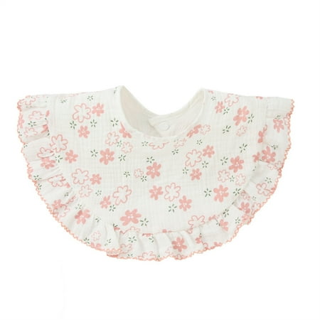 

SIEYIO Floral Feeding Bib Baby Burp Cloth Bib for 0-18Month Infant Gender Neutral Cotton Large Teether Drooling Bib for Newborn