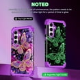 thumbnail image 2 of CASEFIV For Samsung Galaxy S25 FE Case,Glow in the dark Heavy Duty Shockproof Hard PC+Soft Silicone Drop Protective Women Girls Case for Galaxy S25 FE (2025),Purple Butterfly, 2 of 7