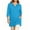 Blue, variant on 3/4 Sleeve Tops for Women Notch V Neck Loose Fitted Long Tops Breathable Tops with Pockets Solid Color
