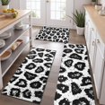 thumbnail image 2 of Black Leopard Pattern Kitchen Rugs Sets Of 3,Kitchen Runner Rugs Non Skid Washable,Decorative Kitchen Floor Mats for Kitchen,Sink,Laundry,17"x30"+ 17"x47" + 17"x59", 2 of 6