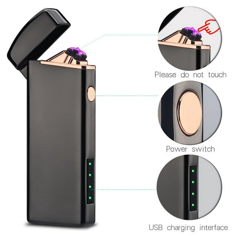Electric Lighter Plastic Windproof Flameless Touch Induction USB