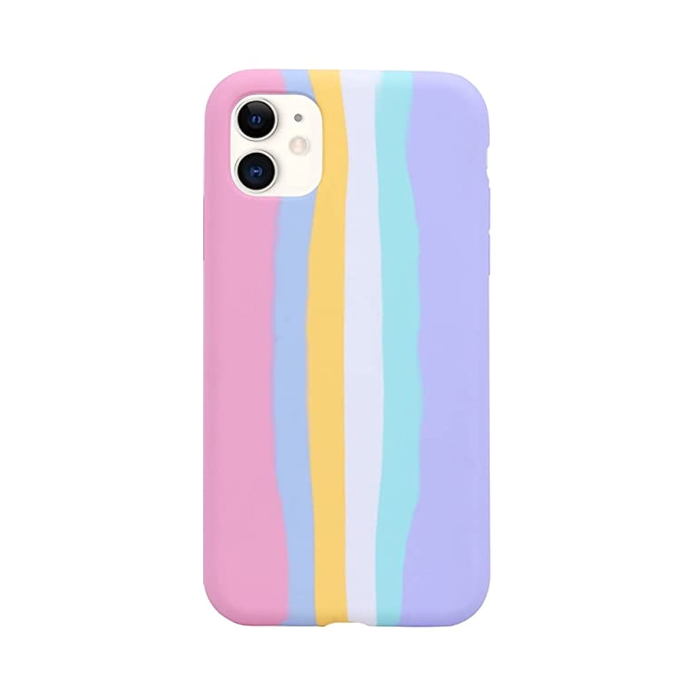 Carcasa Colores Silicona Para Iphone 11 Arcoiris Pastel