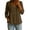 Coffee, variant on Vivianyo HD Women's V Neck Blouse,Button Front Peplum Rolled Sleeve,Linen Blend Summer Casual Top, Women's Army Green, Sizes S-2XL