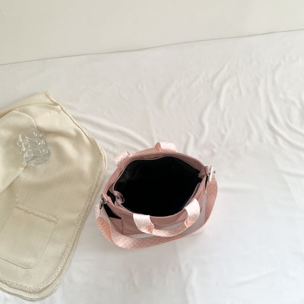 Bolsos de mano acolchados para mujer, bolso acolchado de algodón informal, moda para vacaciones (rosa) Tmvgtek Para Estrenar