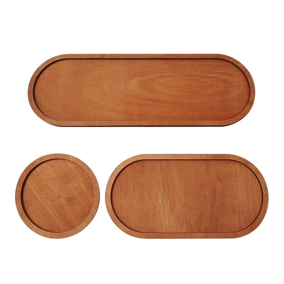 1Pc Clearance Under $5 Wooden Tray Serving Tray For Table, Wood Wood (D)
