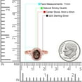 thumbnail image 4 of Natural Chocolate Smoky Quartz Rose Tone Silver Size-8 Art Deco Oval Vintage Style Halo CZ Wedding Engagement Rings For Women 925 Sterling Silver Gifts For Her, 4 of 6