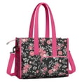 thumbnail image 2 of Teacher Tote Bag,Pioneer Flower Floral Print Pattern Teacher Utility Tote Bag,Large Work Tote Bags for Women with Multiple Pockets,Top Zipper Closure,13.8x10.6x6.7 Inch, 2 of 5