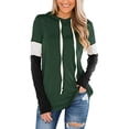 thumbnail image 1 of Sudadera con capucha para mujer, manga larga, color bloqueado, suave, informal, sudadera con capucha para uso diario, 1 of 5