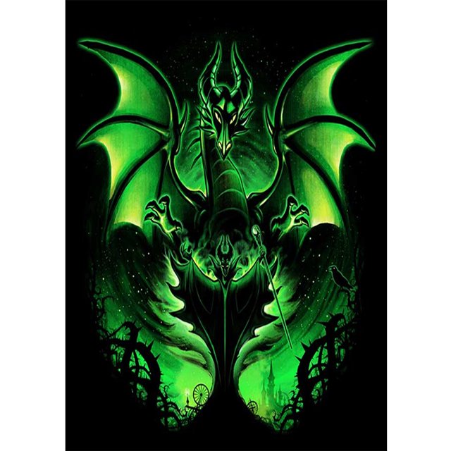 Cuadros Decorativos Silueta de dibujos animados 5D bricolaje diamante pintura Rhinestone taladro redondo completo (G1013) Likrtyny embutido en tela