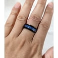 thumbnail image 7 of Crown Matching Rings Couple Ring Blue 1CT CZ Women Wedding Ring Set Male Titanium Band, 7 of 7