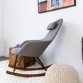 thumbnail image 3 of Brown Linen Rocking Armchair | Ideal for Nursery and Bedroom, Comfortable Seating, 3 of 3