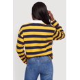thumbnail image 4 of Women's Striped NY Patch Long Sleeve Crop Polo Top, 4 of 4