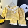 thumbnail image 5 of CAUYDY Preemie Girls Pajamas Newborn Sleepers for Girl Fall Winter Long Sleeved Shirt Elastic Waist Pants 2Pcs Set Baby Outfits Infant Clothes 3M 6M 9M 12M Sizes 6-12 Months,Yellow, 5 of 9