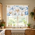 thumbnail image 4 of Beautynvta Coastal Theme Print Window Valance Curtain, Rod Pocket Light Filtering Short Window Drape, Beach Style Valance for Kitchen Bathroom Small Window Decor, 4 of 7