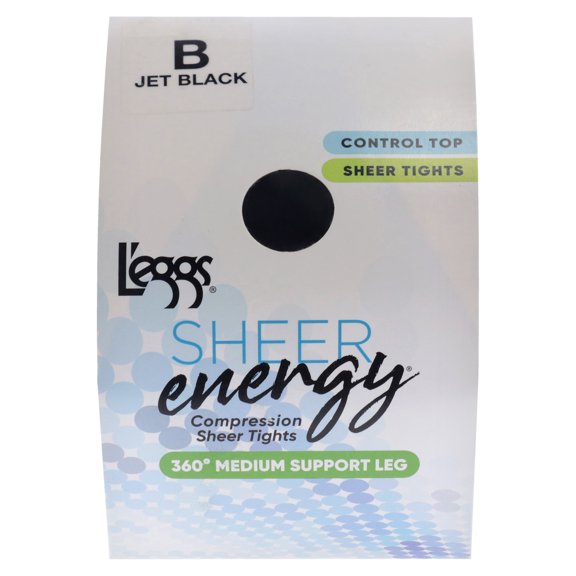 Leggs Womens Sheer Energy Sheer Tight, B, Jet Black