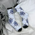 thumbnail image 5 of KLL Turtle with Blue Stones Print Cool Socks Men's Women's Crew Socks Funny Crazy Novelty Stockings, 5 of 6