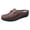 Coffee, variant on Women's Leather Metal Buckle Mules Casual Comfortable Round Toe Backless Slip on Flat Clogs Lightweight Daily Work Walking Slides Shoes Black Size 10