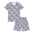 thumbnail image 4 of Kids Girls Fashion Cute Print Loose Short Sleeve Top Shorts Set Homewear Set, 4 of 8