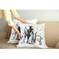 thumbnail image 2 of Ambesonne Animal Throw Pillow Cover 2 Pack, Big Mammal Sketch, 24", Charcoal Grey White, 2 of 5
